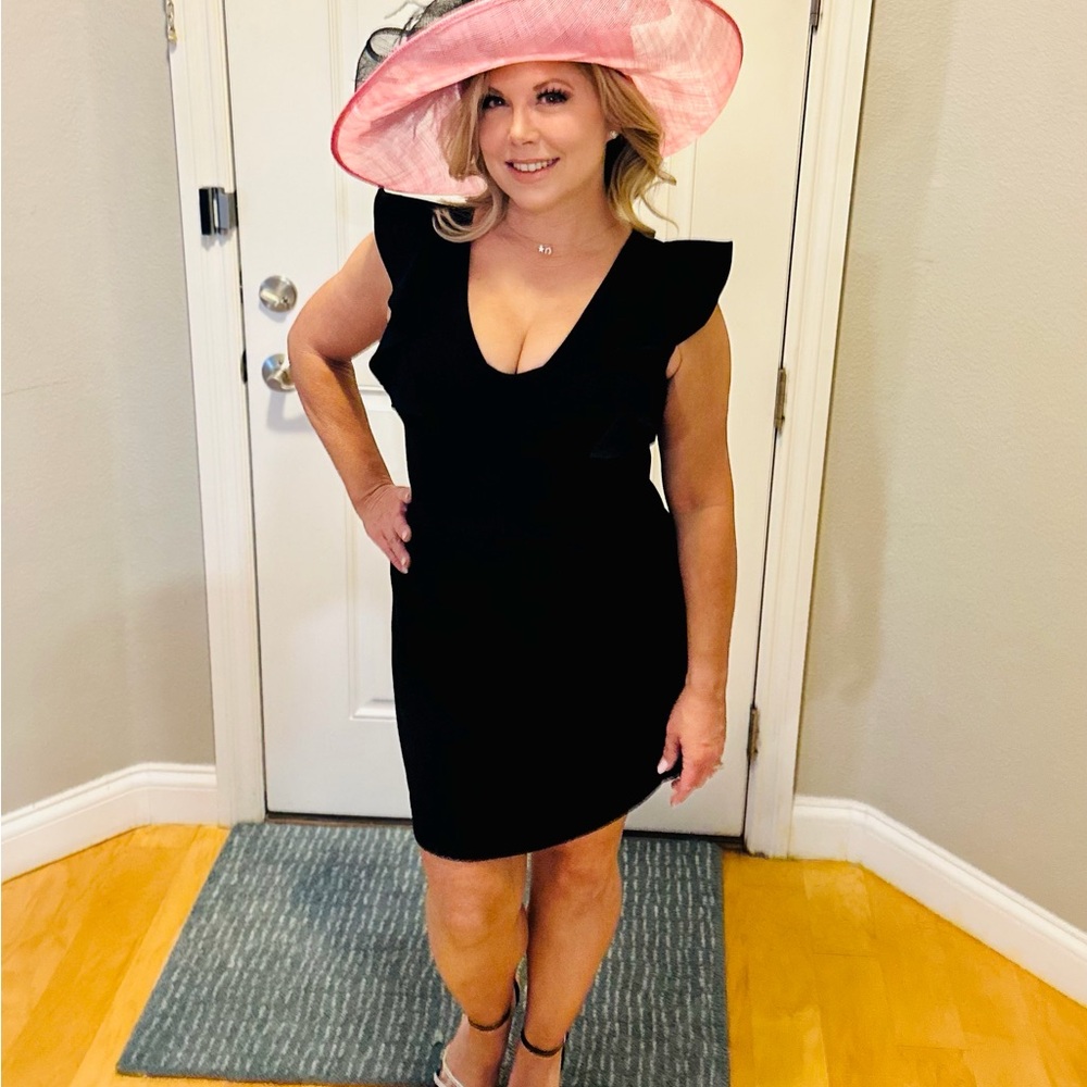Kentucky Derby Pink Hat with Black Bow